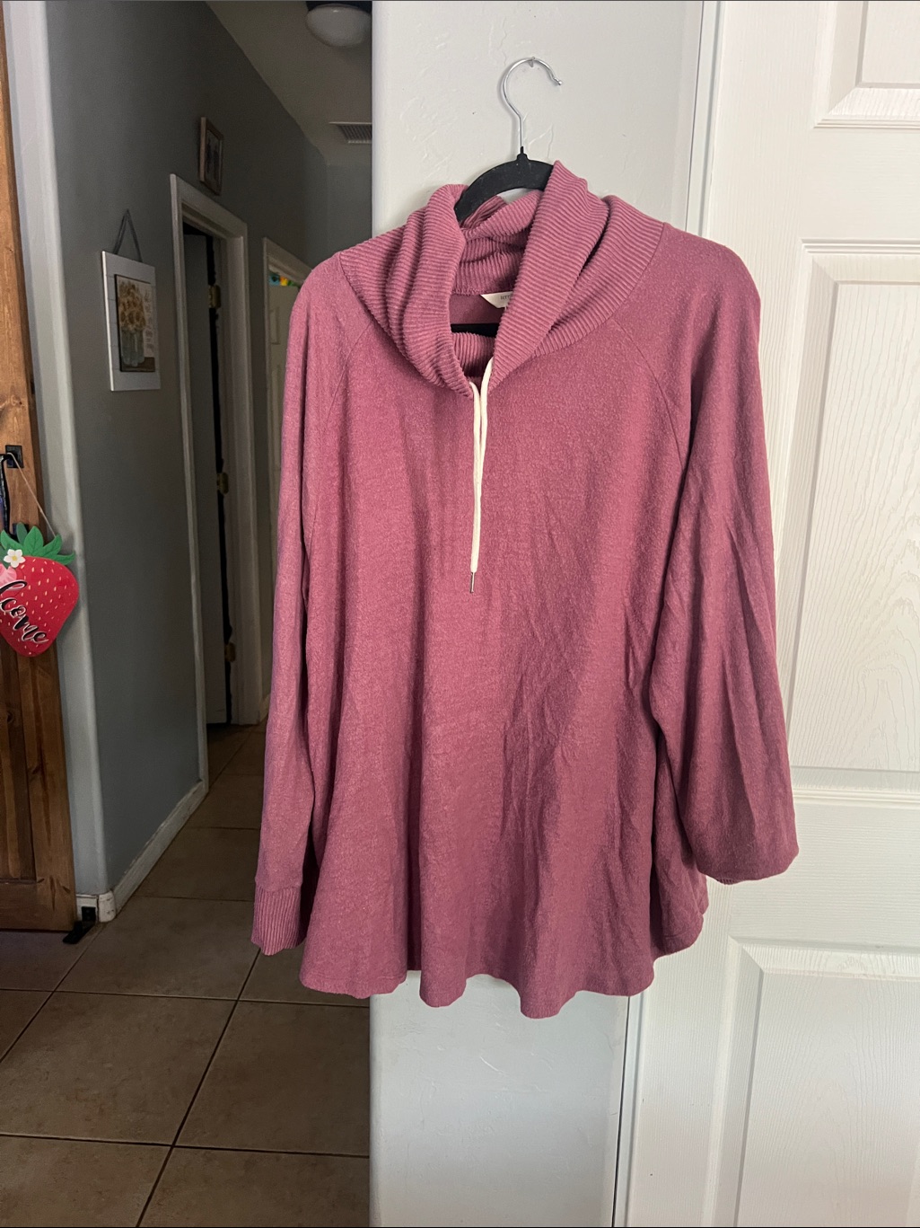 Terra & Sky Rose Pink Hooded Pullover Sweater
